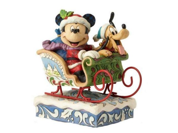 Jim Shore Laughing All The Way Disney Mickey Pluto 4052003 Platinum Exclusive3 for sale online