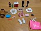 Vintage Barbie Accessory Lot Pepsi Cooler Shoes Hats Boots Etc Barbie Doll Size