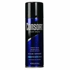 Consort Aerosol Hair Spray for Men Extra Hold, Unscented, 8.3 oz