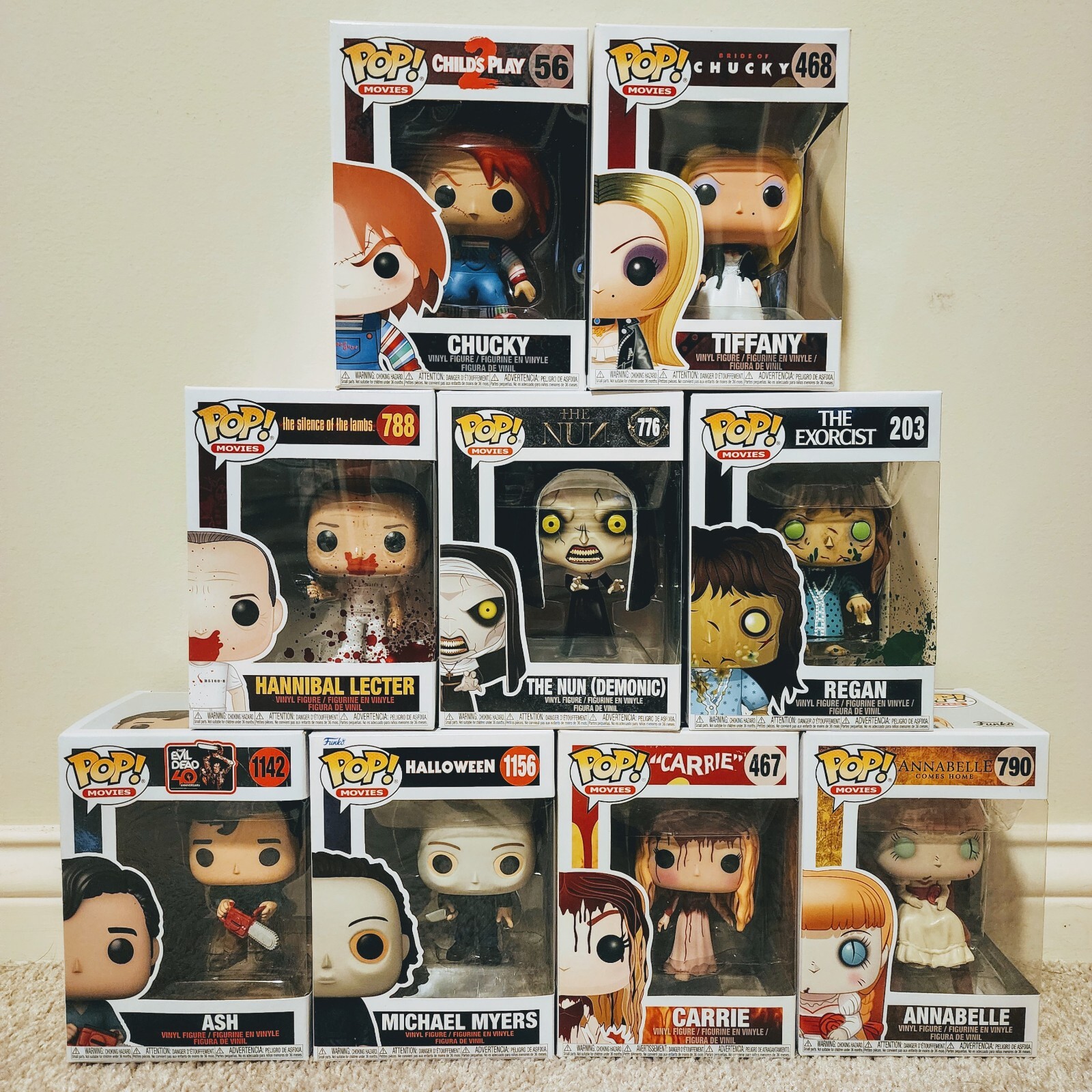 Funko Pop Movies: Horror Lot of 9 - All w/ Protectors - Various Conditions