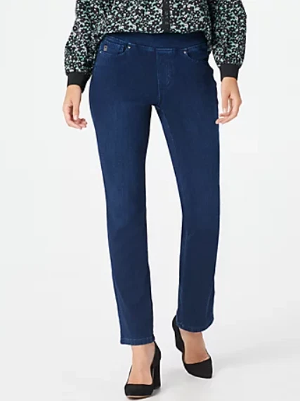 Belle by Kim Gravel Flexibelle Jeans Back Pocket Embroidery Dark