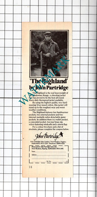 John Partridge Rugeley Staffordshire Werbung - 1985 Ausschnitt