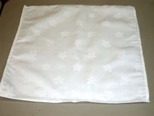 (6) Jacquard Napkins w/ Leaf Design ~ Pure White ~ 22 x 22 **NEW**