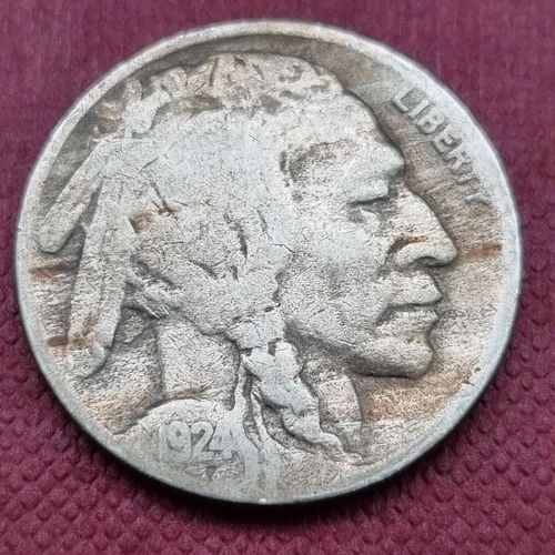 1924 D Buffalo Nickel 5c Nice Circulated Full Date #46413