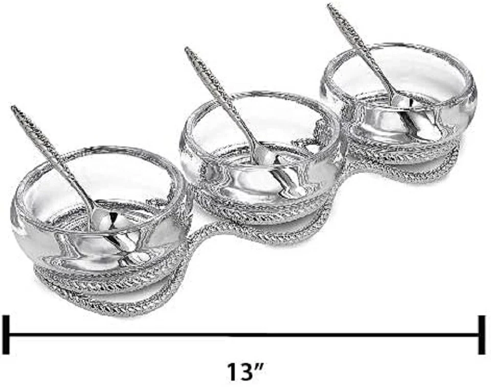 Juego de triple condimento trenzado con cucharas Nambé (MT1175) Foto 3 de 3