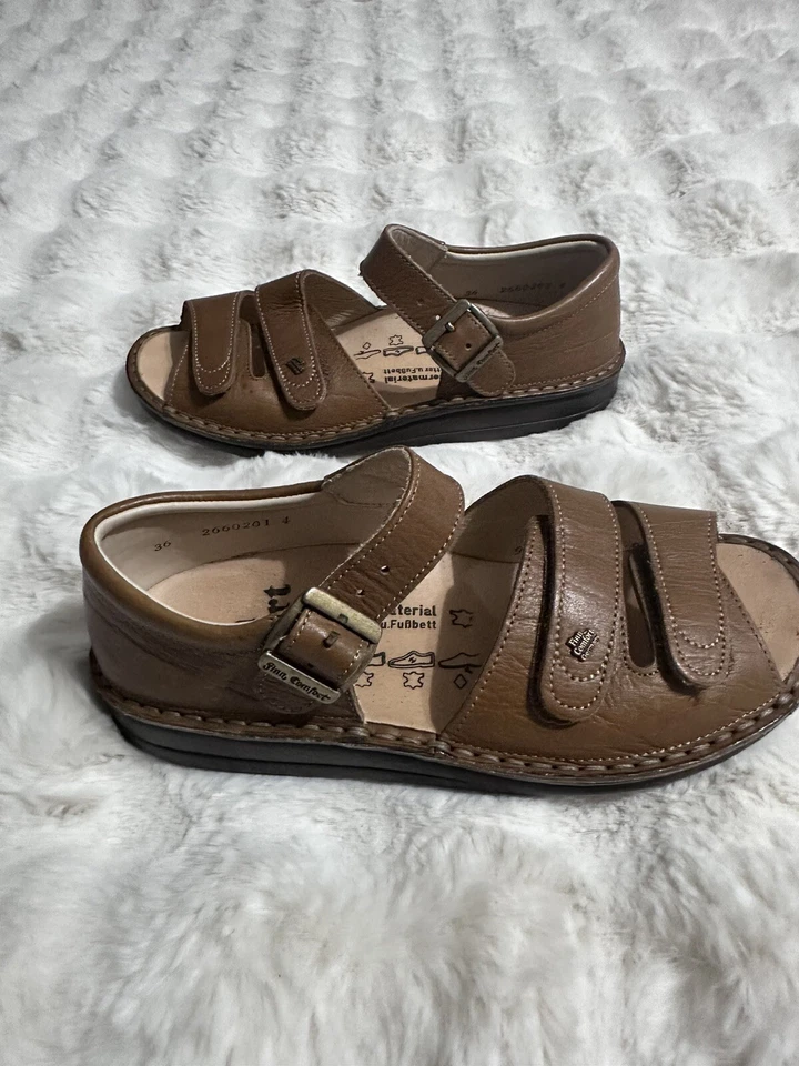 Sandalias informales de cuero para mujer Finn Comfort Baltrum marrón nuez - EU 36 Foto 2 de 4