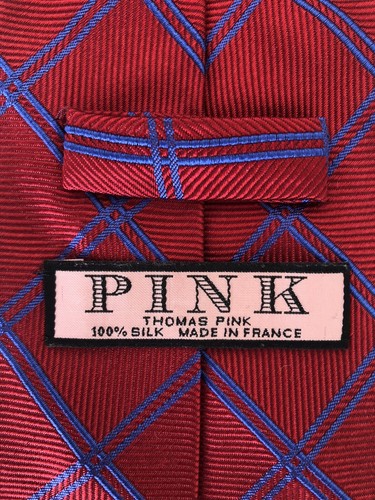 THOMAS PINK TIE 100% SILK HAND MADE - Picture 4 of 7