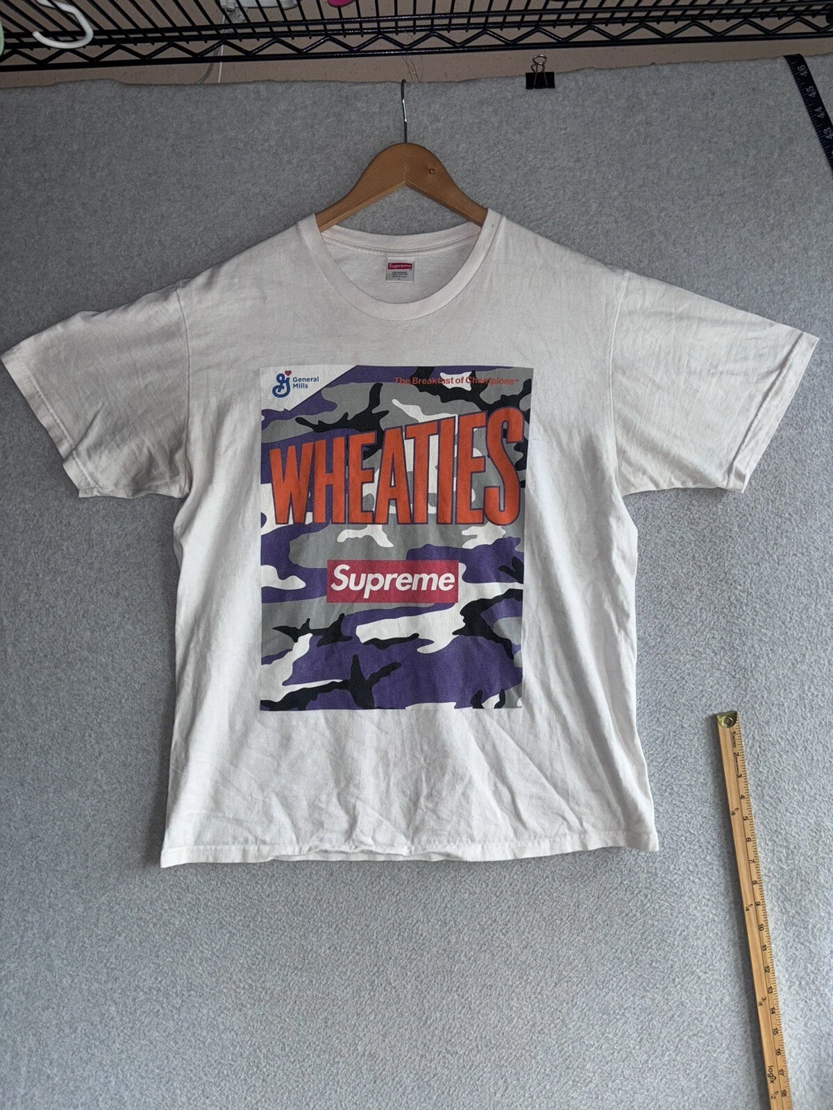 Tee shirt blanc homme Supreme Wheaties taille L