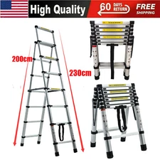 Heavy Duty Aluminum Folding A Frame Step Ladder Telescopic Extension Steps EN131