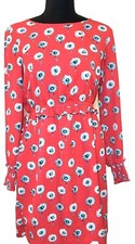 J. Crew Women’s Red Floral Dress Size 4 Long Sleeves 