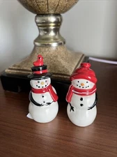 Mini Snowman Salt & Pepper Shaker Set Mini 2.5" Tall Christmas Holidays