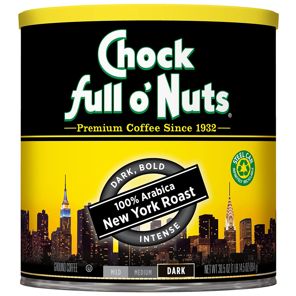 Chock Full O’Nuts New York Roast, Dark Roast Ground Coffee Gourmet