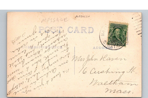 South Natick MA personas con perro blanco esponjoso, postal cianotipo RPPC - Imagen 6 de 6