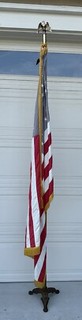 Vintage State Of California Flag Set 1960s American Flag Antique Cast Iron Stand