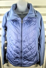 Columbia Mix It Around Womens Medium Blue Quilted Fleece Zip Up Athletic Jacket