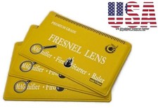 3 Ea Credit Card Fresnel Lens Pocket Wallet Magnifiers Fire Starters w/Sleeve