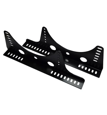 STR Mild Steel 180mm Seat Side Mounts/Brackets Race Bucket Universal OMP Pair Black