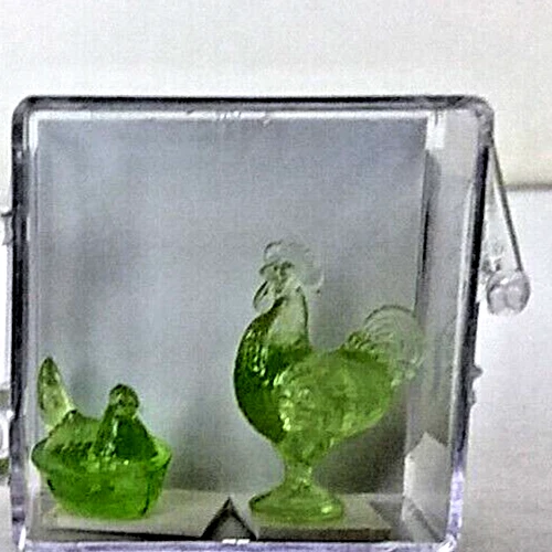 Casa de Muñecas Miniatura Crisnbon Gallo y Anidación Gallina Set en Verde Escala 1:12 Foto 2 de 3