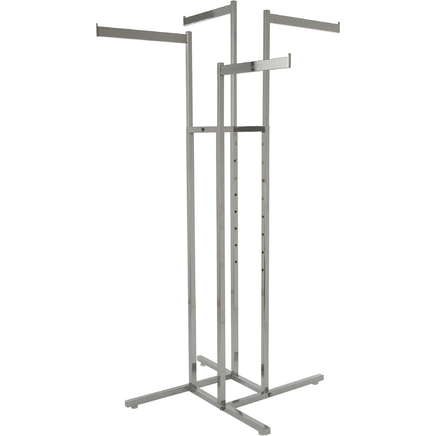 K13 4-Way Adjustable Height Clothing Rack with Blade Arms and Square Tubing