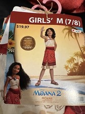 Halloween Costume Girls Disneys Moana 2 Costume Medium 7-8 New