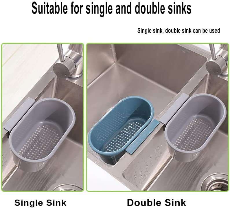 Maedack Multifunctional Kitchen Sink Strainer – Stainless Steel Drain Basket With Corner Storage Rack (18 X 10 X 9 Cm)