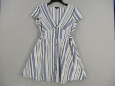 Striped Button-Down Short Sleeve Dress By As U Wish Size - M