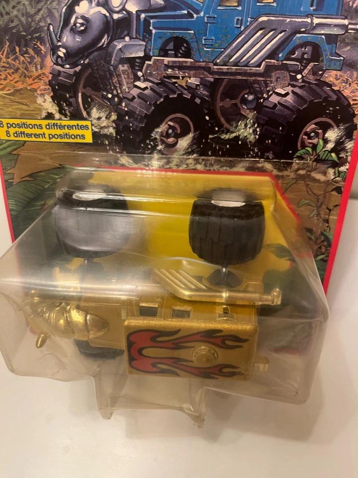 Figurine voiture Majorette vintage extranimals metal 1988 used blister Rhino - Photo 4/4