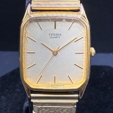 Citizen Quartz Gold Dial Square 26mm Gold Bracelet Women's Watch