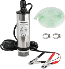 Anesty Water Pump 12V Φ51Mm Diesel Fuel Transfer for Water Oil Liquid, Stainless
