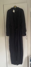 Asda George Corduroy Style Jumpsuit Boiler suit Black BNWT Size 18