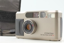 Cámara fotográfica de 35 mm compactax t2 Titan plateada apuntar y disparar como nueva en estuche de 