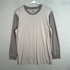 Uniqlo Heattech Mens Size Large Long Sleeve Thermal Shirt Gray