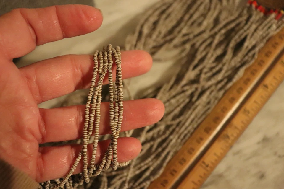 India Birmania Myanmar Konyak Naga Pueblo Cuentas Blancas Collar Foto 4 de 4