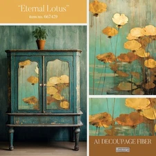 Eternal Lotus | A1 Fiber Decoupage | Paper for Decoupage | Redesign with Prima