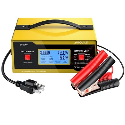 AUTOUTLET Upgraded 6/8/12/14/16/24V Battery Charger 23.5*14*8.5cm, Yellow 