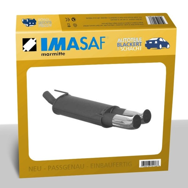 Imasaf Auspuff Sportauspuff FüR Vw Golf Iii Limo 1.9 Tdi 81KW 2X76Mm Dtm-image