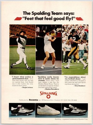 Spalding Athletic Shoe Terry Bradshaw Football Man Cave Art Vintage Print Ad 70s