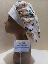 Cats Breeds Women's Bouffant Surgical Scrub Hat/Cap Handmade