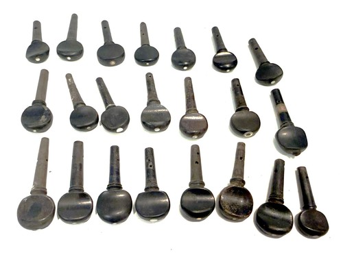 Antique LOT 1 German Violin Wood Ebony Tuning Pegs Pearl Dots *1