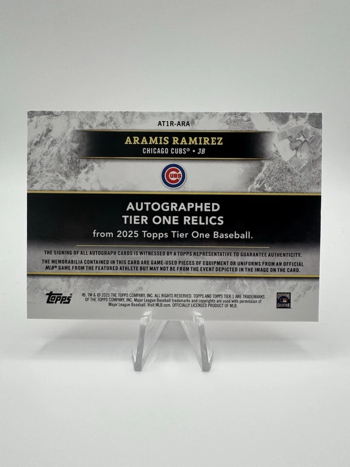 Aramis Ramírez 2025 Topps Nivel Uno Béisbol Auto Reliquia Rojo/10 3 Colores Cachorros Foto 2 de 2