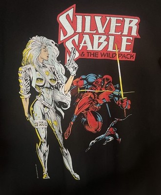Vengeance Designs Silver Sable Marvel Men's Graphic T-Shirt Black XL 2020