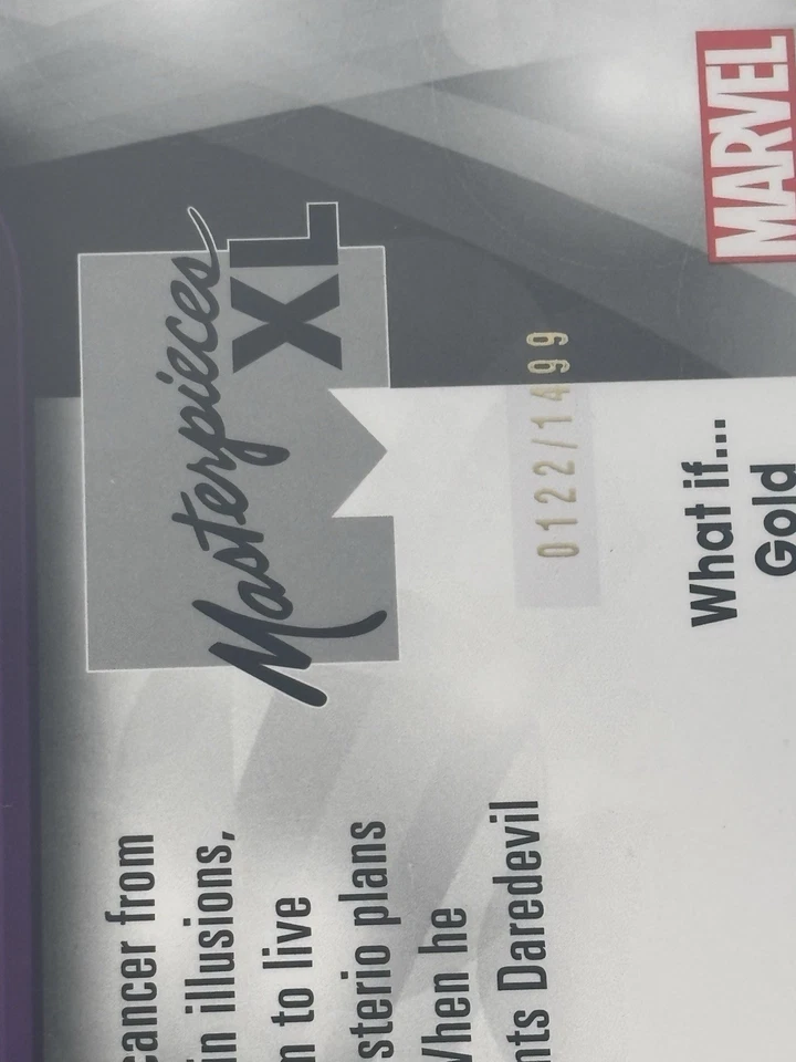 2024 UPPER DECK MARVEL MASTERPIECES #28 MYSTERIO WHAT IF GOLD FOIL /1499 - Image 3 of 3