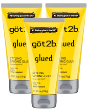 got2b Glued Styling Spiking Hair Gel, Water-Resistant, Bold, , 6 oz 3 Pack 