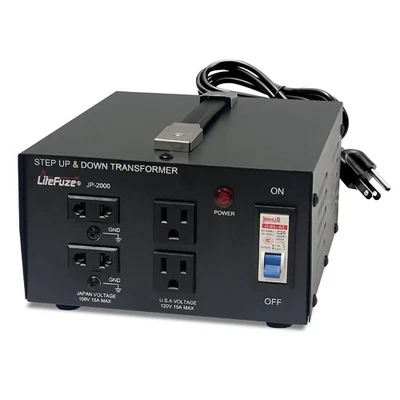 LITEFUZE 2000 Watt Japan Voltage Converter Transformer Step Up/Down - 100v to 120v /...