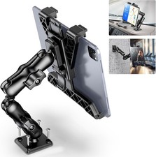 Tablet Holder for Truck, Heavy Duty iPad Mount for Drill Base 360°Adjustable 2-S