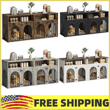 78.7" Double Dog Crate Furniture, Dog Kennel with Storage, TV Stand for 2 Dogs