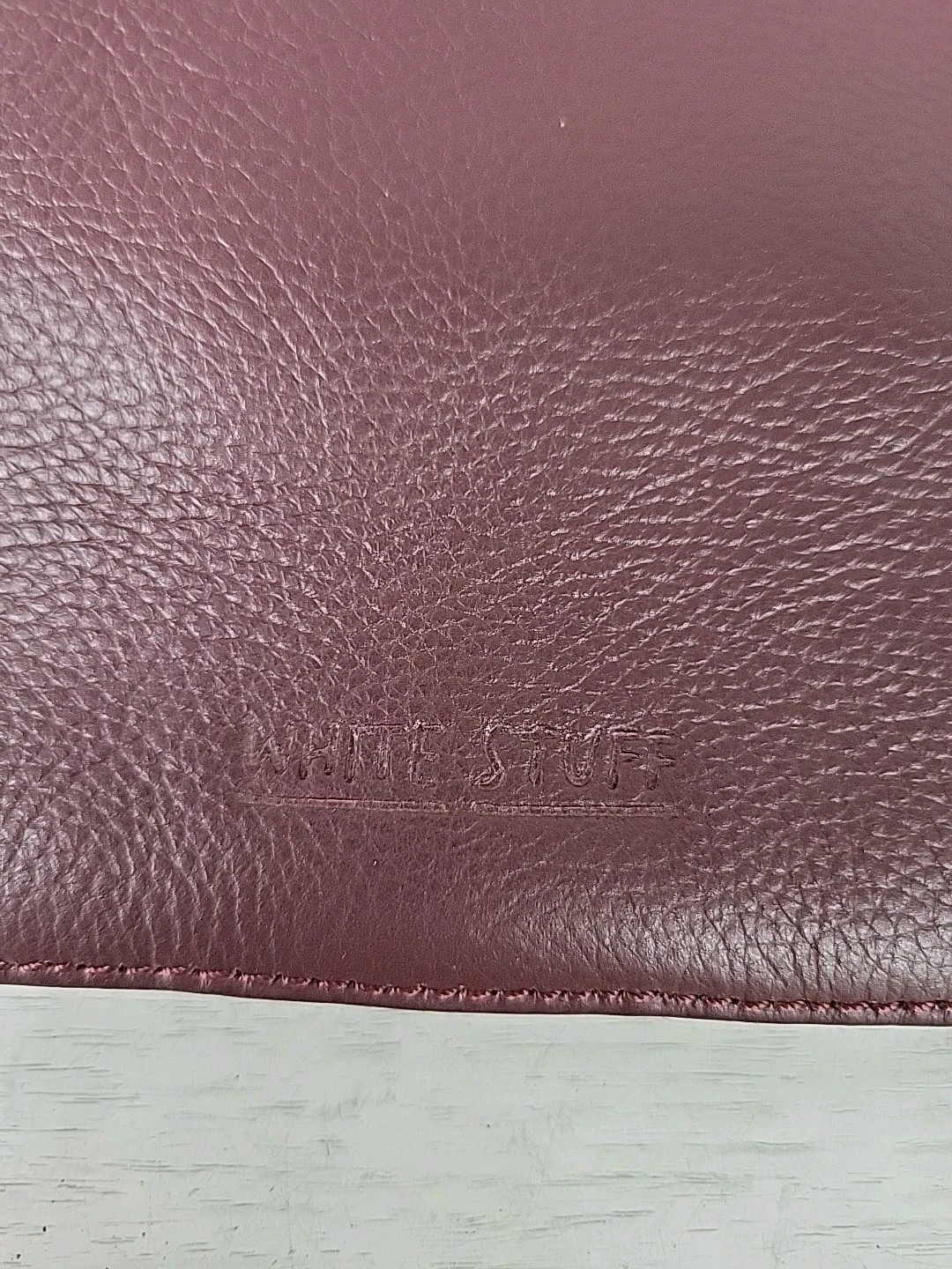White Stuff Leather Plum/Tan Rectangular Crossbod… - image 5