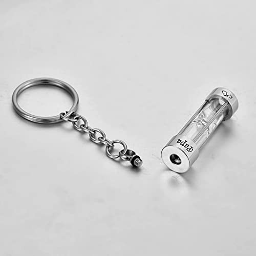 Hourglass Ashes Keychain Urn Pendant Memorial Keepsake Cremation Jewelry Papa - Picture 3 of 6