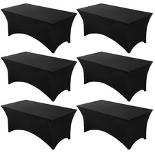 Pack of 6 Black Table Cloths for 8FT Rectangle Tables