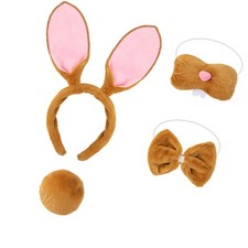 Tier-Hasen-Kostüm, Stirnband mit Ohren für Tier-Mottopartys, Bühnenshows